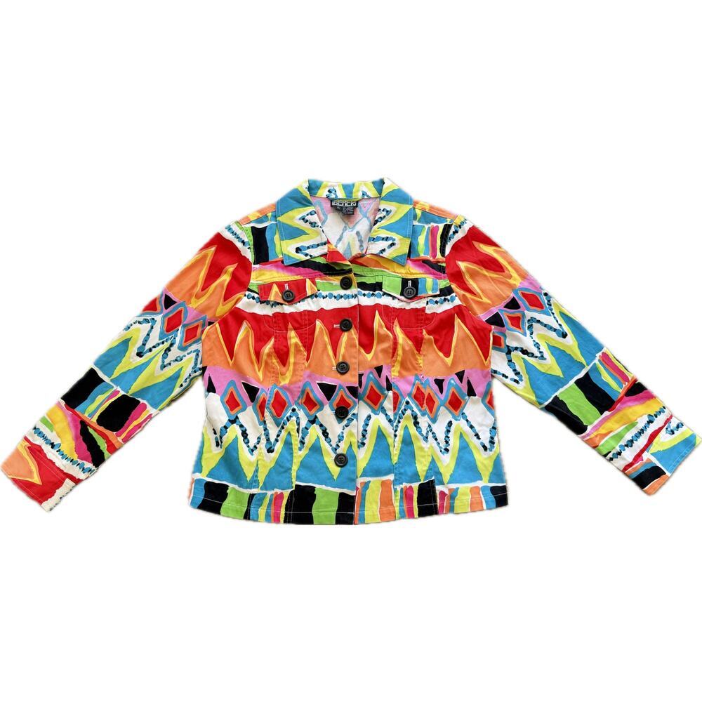Berek XL Colorful Art-to-Wear Tribal Beautiful Cotton Jacket Blazer Maximalist
